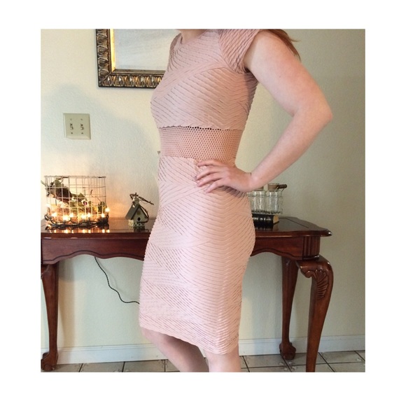 Bebe Form Fitting Pink Cutout Dress - Picture 3 of 4